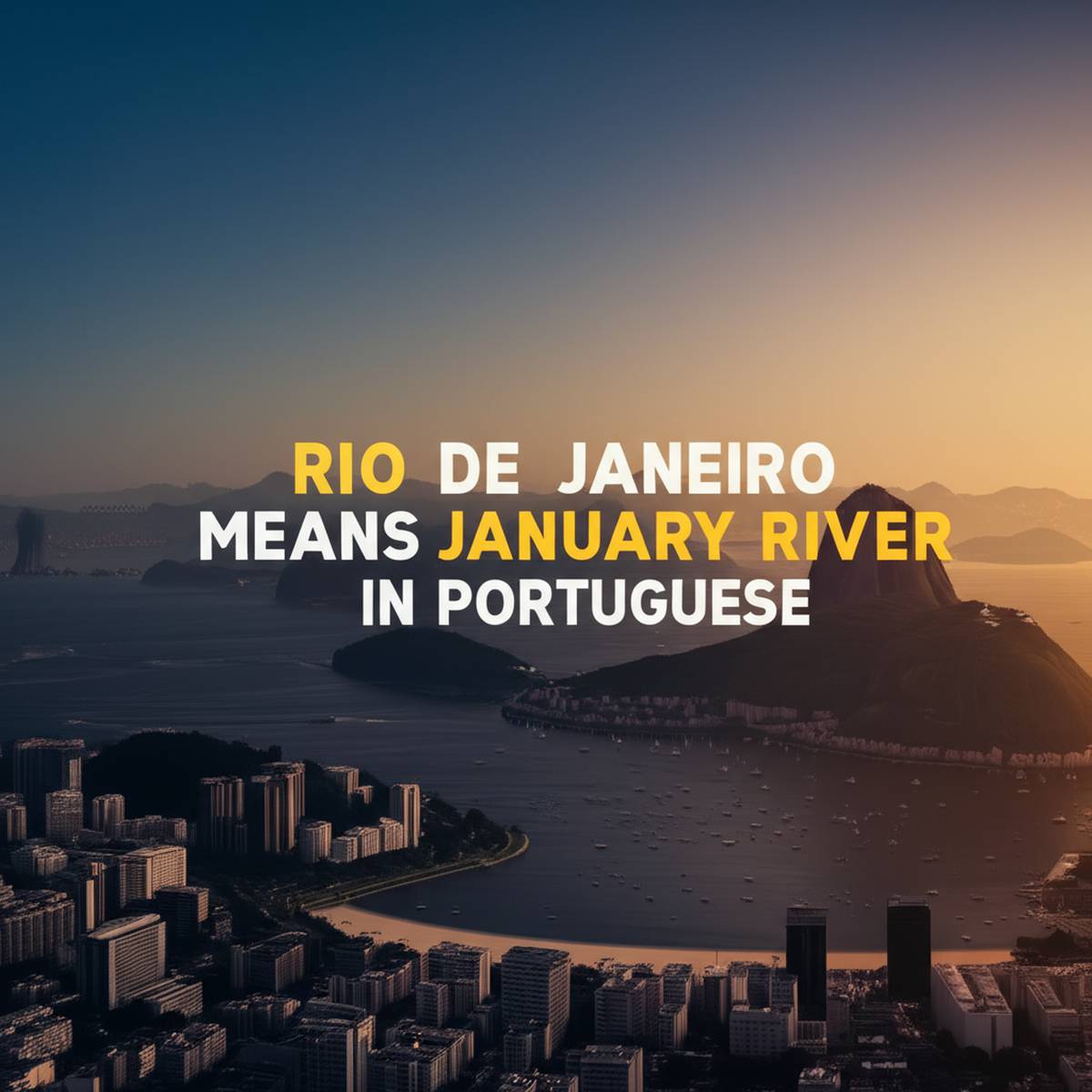 ریودوژانیرو در زبان پرتغالی به معنای «رودخانه ژانویه» است.